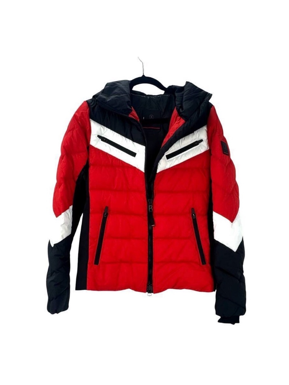 Bogner Fire+Ice Red, Black & White Puffer Jacket - Hooded ski Coat